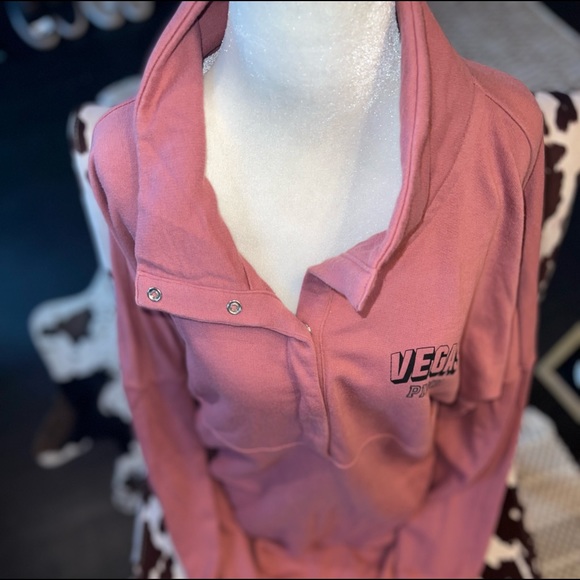 PINK Victoria's Secret Pink Las Vegas Quarter Button Up Sweatshirt - Picture 4 of 11